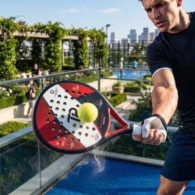 Padel Racket Pala De Padel 12K Carbon Exclusive Series Black Red White Teardrop Precision Power Wholesale Factory Direct