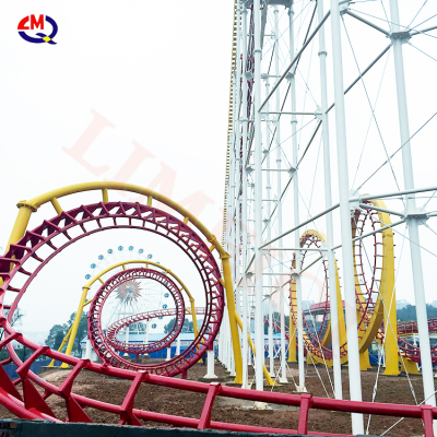 Large Overlapping Roller coaster Amusement Park Ride Manufacturer Thrill Zip Line Roller coaster