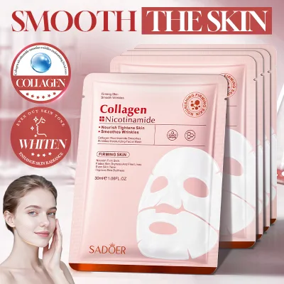 OEM Sadoer Niacinamide Collagen Face Mask for Anti Aging and Skin Brightening with Deep Hydrating and Nourishing Formula 30ml