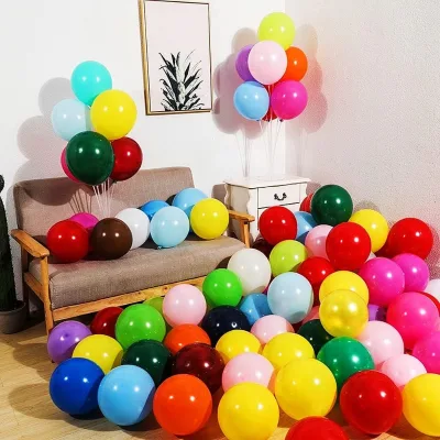Wholesale Eco-Friendly Colorful 12-Inch Latex Balloons 100 Pcs/Bag for Birthday Christmas Party Decorations & Supplies