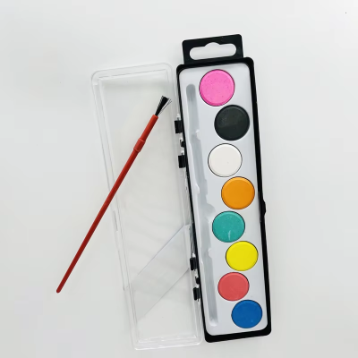 8 Colors Basic Color Half Pan Dry Watercolor Artist Pan Paint Aquarelle Watercolor Paint for Kids and Artist