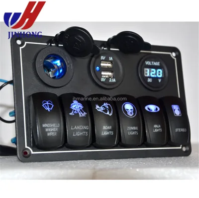 Custom 12V 20A Electric Racing Marine Boat Rocker Switch Panel
