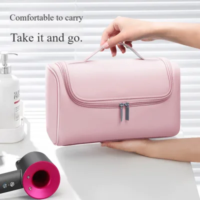 PU Zipper Storage Bag for Hair Dryer & Curling Iron Waterproof Wear-Resistant Casual Design