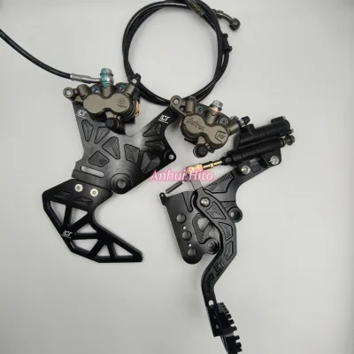 Foot Brake Kit for Light Bee Dual Caliper Bracket Modification Rear ultra Bee Brakes System Electric Dirt Bike Black and Silver