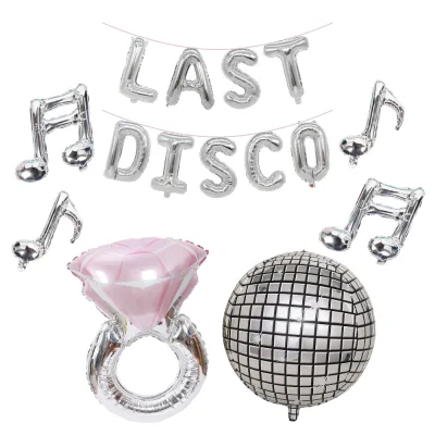 Silver Bachelorette Lets Go Girls Cowgirl Bachelorette Last Disco Custom Balloon Banner Garland