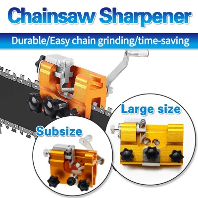 Hand Crank Aluminum Chainsaw Sharpener Jig Small Large Size Portable Chain Saw Sharpening Tool for Woodworking