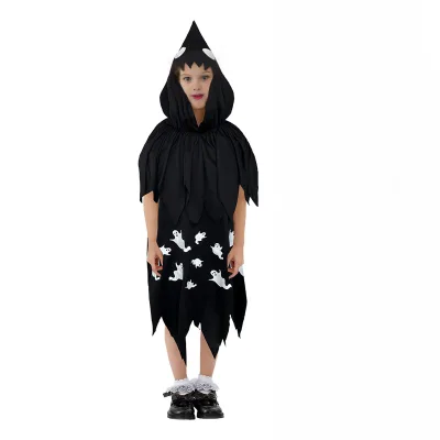 Customizable Halloween Children's Death Vampire Costume New Wholesale Ghost Cloak Dress for Horror TV Movie Cosplay Echo