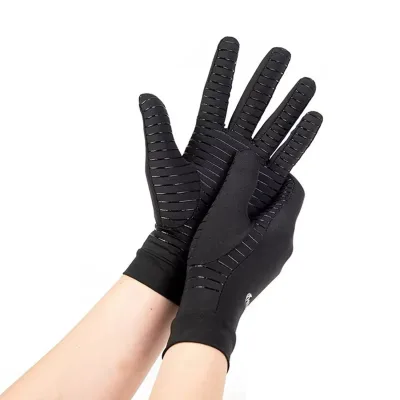 Polyester Compression Arthritis Gloves Black Hand Wrist Support Non-Slip Unisex Finger Joint Wrist Pain Relief Winter Waterproof
