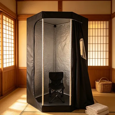 Wholesale Tragbare Infrarot Sauna Einhausung Collapsible Dry Sauna for Schweizer Ferienhaus Eisbad Set