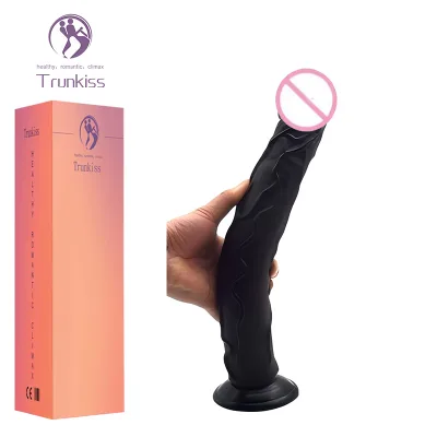 Black Dildo Adult Sex Product Environmentally Friendly Non-toxic PVC Material Manual Extended Female Masturbation Sex Toy Dildo