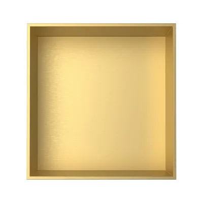 Simple Modern Style 304 Stainless Steel Gold Bathroom Shower Niche Embedded Wall Mouted Shower Niche