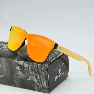 Bamboo Square Frame Large Frame Sunglasses for Men and Women Polarized Uv400 Sunglasses