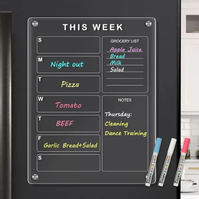 Magnetic Acrylic Board Clear Acrylic Calendar Weekly Planner Acrylic Calendar for Fridge