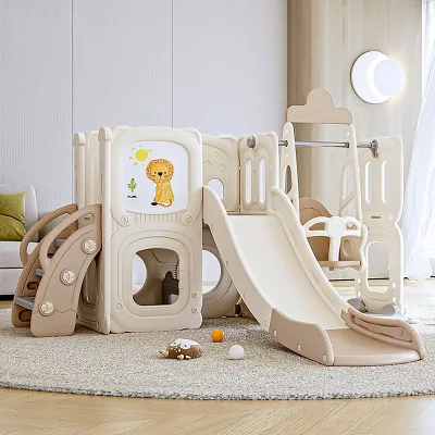 New Plastic Toy Drawing Board Kids Slide and Swing Set Playground Indoor Equipment White