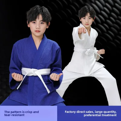 Huawu Judo Gi Training Competition Uniform Judo Association Standard Fit Cotton Material Cotton Blends Lining Packaging for All