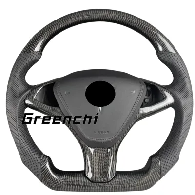 Suitable for Tesla Model S X Carbon Fiber Steering Wheel, Leather Steering Wheel Modification and Customization