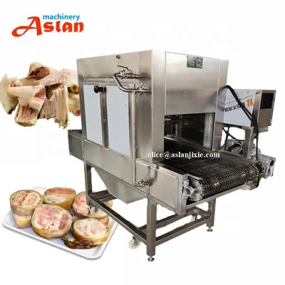 Roasted Cow Feet Dehair Machine/ Gas Heating Automatic Cow Head Meat Hair Singeing Machine
