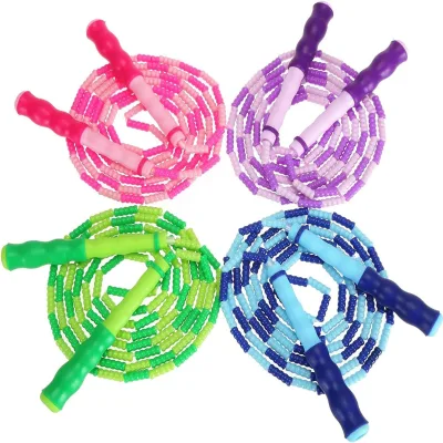 Indoor Outdoor Cardio Exercise Sport Supplies for Family Daily Workout - Soft Beaded Jump Rope