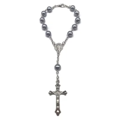 Religious Catholic Rosary Bracelet with Imitated Pearls pearl bracelet for unisex