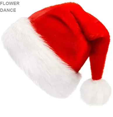Hot Sale Velvet Plush Red Santa Hat Christmas Party Decoration and Xmas Supplies