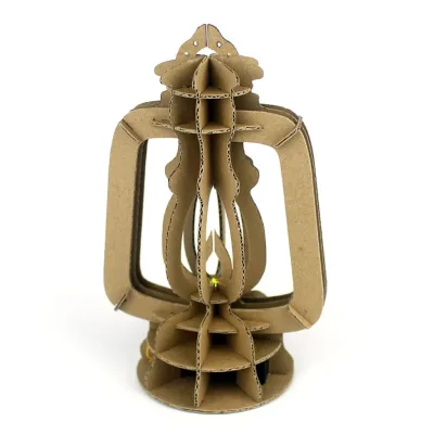 Recycled Cardboard 3D DIY Toy Model Desk Lamp for Home Decoration Paper Assembly 3D Paper Puzzle