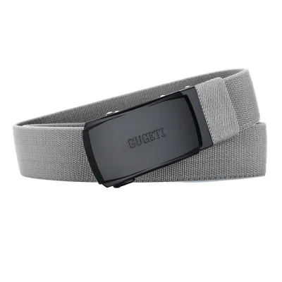 Low MOQ Customized Logo Belt Elastic Stretch Free Automatic Fabric Webbing Casual Golf Belt Outdoor Running Hiking Hunting Sport