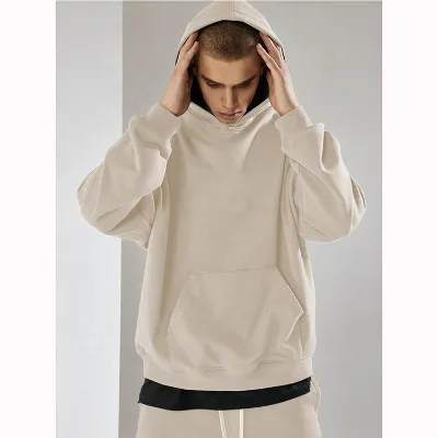 Custom Design French Terry Pullover 350gsm Hoodie Solid Blank Men Hoodies 100% Cotton No Strings