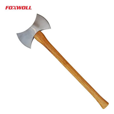 Factory Direct Sales of Wood Handle Double Blade Axe, Multi-functions, Suitable for Outdoor Competition / Camping
