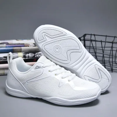 Children's Modern Competitive Dance Shoes Gymnastics Cheerleading Jazz Dance White Sneakers Black Line Competitive Dance Shoes
