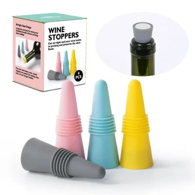 Reusable Silicone & Plastic Wine for Stopper with Leak Proof Seal Vacuum Sealed Bottle Plug for Home Bar Restaurant Use