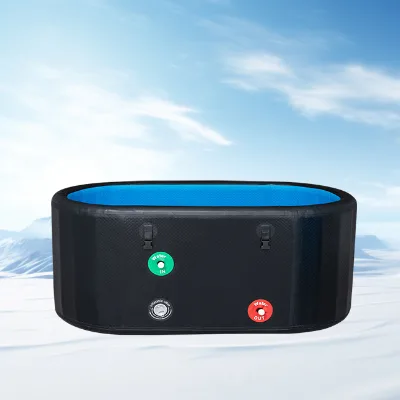Black and Blue Oval Portable Cold Therapy Inflatable Ice Bucket