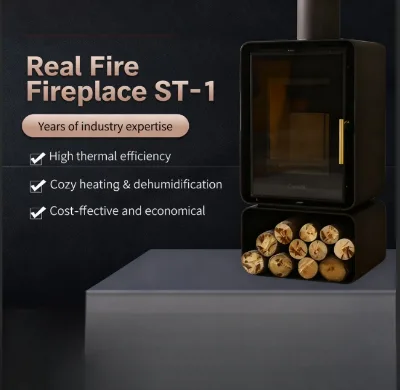 Factory-Wholesale Quality Assured Ample Stock Modern Steel Real-Flame Fireplaces for Villas Guesthouses and Custom-Built Homes