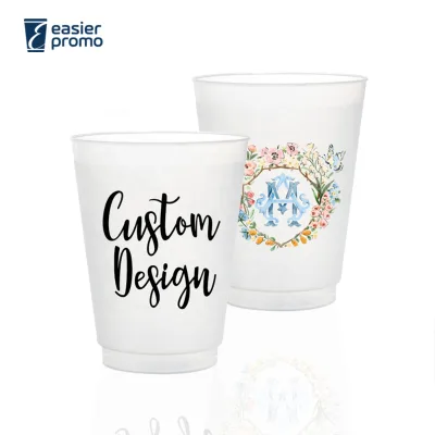 Custom Printing 12 oz 16 oz Frosted Plastic Cups With Personalised logo for Wedding