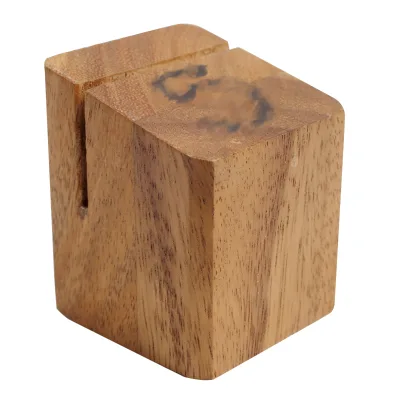 Natural Wood Name Table Card Holder Postcard Wooden Restaurant Menu Holder