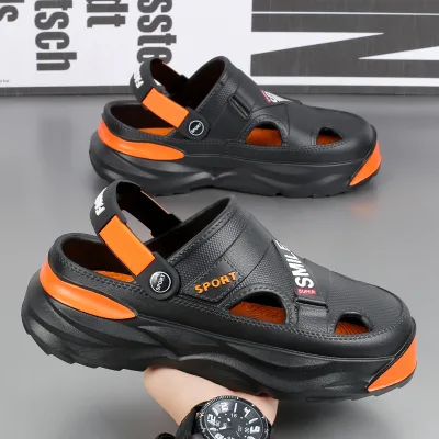Wholesale Summer Hole Shoes Men's Comfortable and Non-slip Sports Sandals Men's Thick-soled Clogs Shoes for Driving