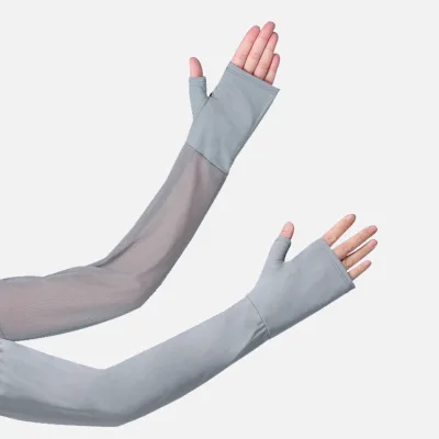 LMLAVEN Summer Thin Cycling Driving Arms Socks Gauze Ice Silk Arm Sleeves Women Arm Guard Oversleeve