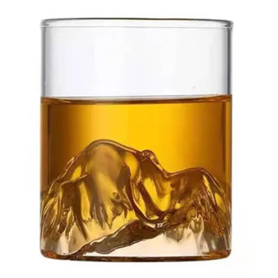 2022 new arrival customer design mountain shape glass cup for drink