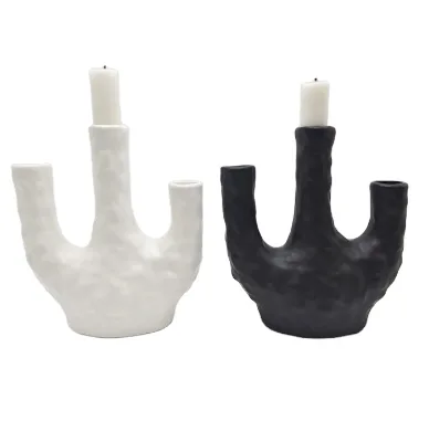 Ceramic Candle Holder for Modern Home Decor, Matte Snuggle Boho Candle Holders