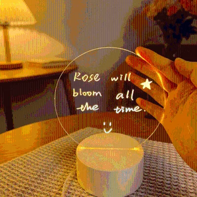 DIY 3D LED Touch Control Modern Acrylic Gift Blank Light Creative Rewritable Light with Memo Board