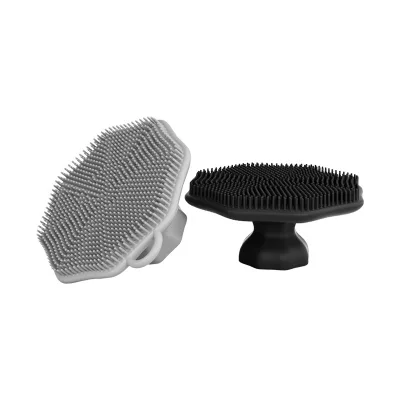 XHJ Brand Food-Grade Silicone Portable Short-Handle Flower Face Wash Brush Makeup Removing Facial Pore Cleansing Guangdong Made