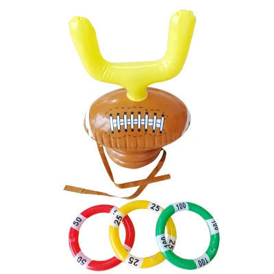 Most Popular CE Standard Eco Friendly PVC Rugby Design Inflatable Ring Toss for Kids and Adults