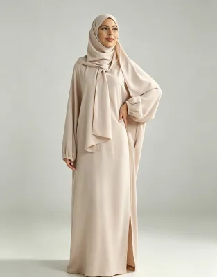 YHE081 Wholesale Dubai Abaya for Muslim Women Eid Ramadan Ready to Wear Elastic Cuff Side Slit Loose Floor Length