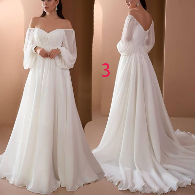 White a Line Princess V Neck Floor Length Chiffon Bridesmaid Dresses