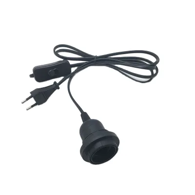 European Union Customizable Color Black E27 Pendant Lamp Cord Braided Wire 1.5m Suspender IEC AC 303 Switch (2A Home Appliance