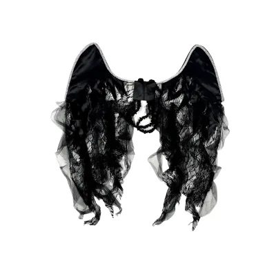 Party Adult Size for Lady Valentine Halloween Cosplay Fabric Polyester Mesh Embroidery Lace Artificial Feather Wings
