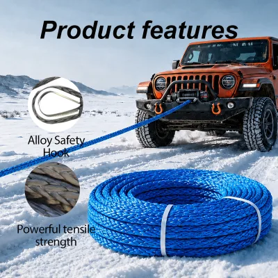 High Quality 6mm X 100M UHMWPE Fiber Winch Line ARCTICSUN KX-005 4WD/4x4 ATV UTV Boat Recovery Offroad Hitch 175psi