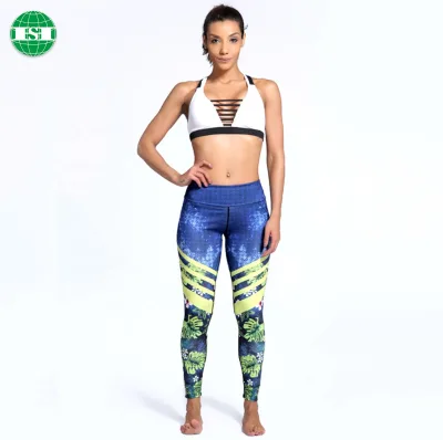 Leaves Design Quick Dry Leggings Workout Clothing Women Plus Size Sublimation Print Yoga Pants