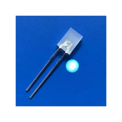 257 Square Shape Diffused Lens Cyan Blue Emitting Color 1000mcd Rustless Short Pin LED Diode