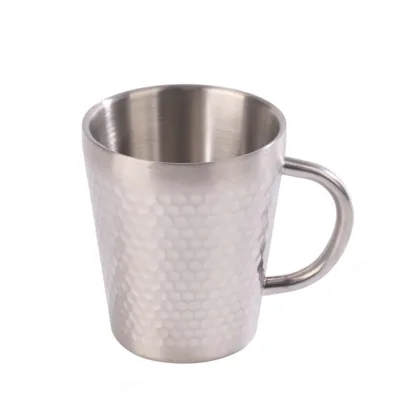 Food-grade Stainless Steel Double-layer Metal Handle Drinking Cup-Eco-Friendly 300ml Thermal Insulation Party Gift Cup for