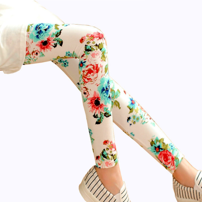 Chinese Style Flower Printed Plus Size Seamless Leggings  for Women